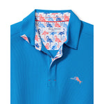 Tommy Bahama Men's IslandZone Flamingo Mingle Five O'Clock Polo Shirt - Download Blue