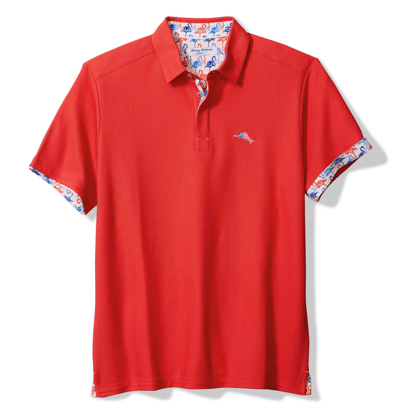 Tommy Bahama Men's IslandZone Flamingo Mingle Five O'Clock Polo Shirt - Poppy Red