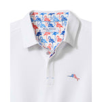 Tommy Bahama Men's IslandZone Flamingo Mingle Five O'Clock Polo Shirt - Bright White