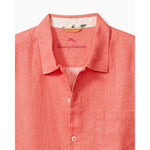 Tommy Bahama Sea Glass Linen Short Sleeve Camp Shirt - Dubarry Coral