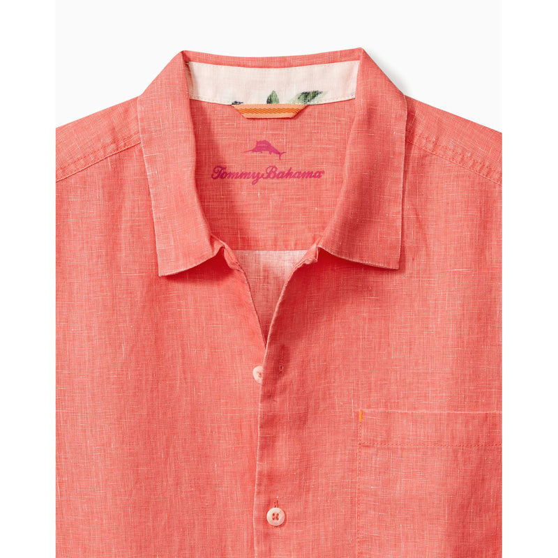 Tommy Bahama Sea Glass Linen Short Sleeve Camp Shirt - Dubarry Coral