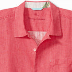 Tommy Bahama Sea Glass Linen Short Sleeve Camp Shirt - Teaberry