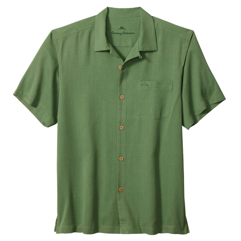 Tommy Bahama Men's IslandZone Coastal Breeze Check Camp Shirt - Elm Green