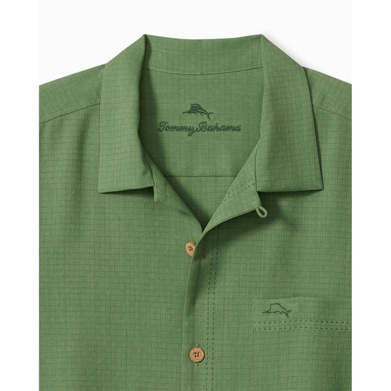 Tommy Bahama Men's IslandZone Coastal Breeze Check Camp Shirt - Elm Green