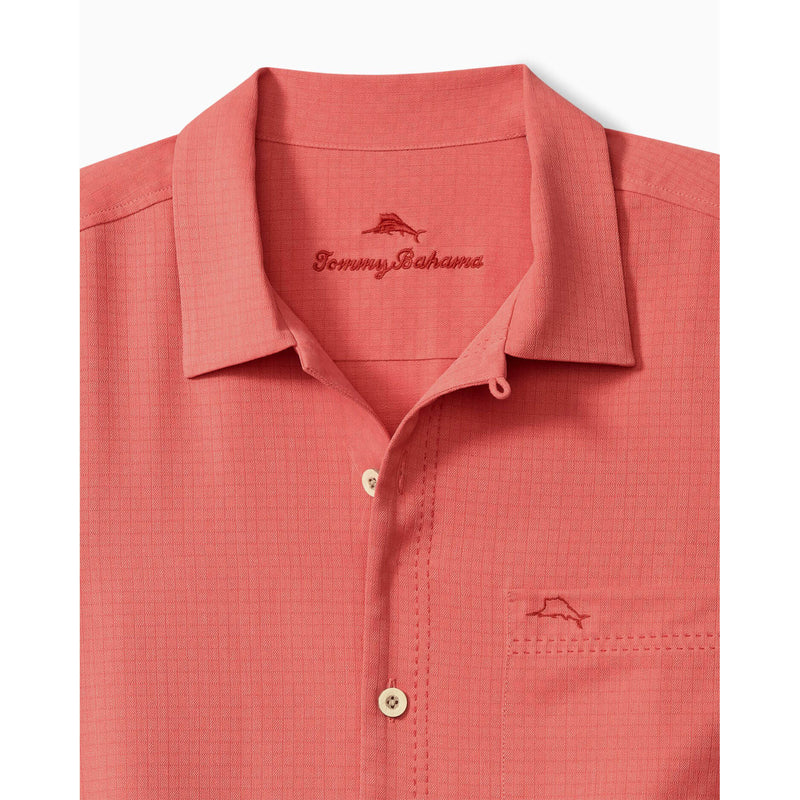 Tommy Bahama Men's IslandZone Coastal Breeze Check Camp Shirt - Red Ginger