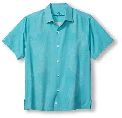 Tommy Bahama Bali Border Camp Shirt - Aqua Blue