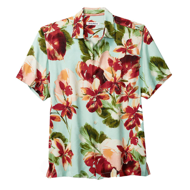 Tommy Bahama La Esmeralda Flora Camp Shirt - Light Caribbean Tile