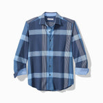 Tommy Bahama Lazlo Lux Grande Plaid Sport Shirt - Mountain Bluebell