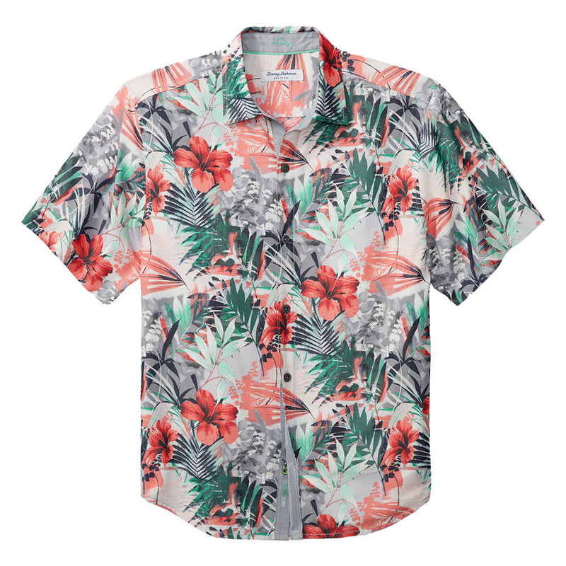 Tommy Bahama Mojito Bay Electric Blooms Camp Shirt - Summer Grey