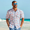 Tommy Bahama Coconut Point Red White Cheers Camp Shirt - Chambray Blue