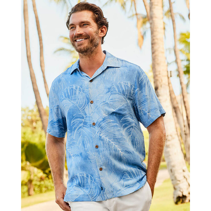 Tommy Bahama Vine Lines Camp Shirt - Linen Sky