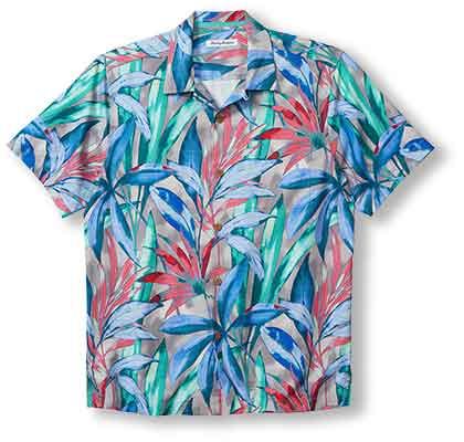 Tommy Bahama Frond Fest Camp Shirt - Grey Thunder