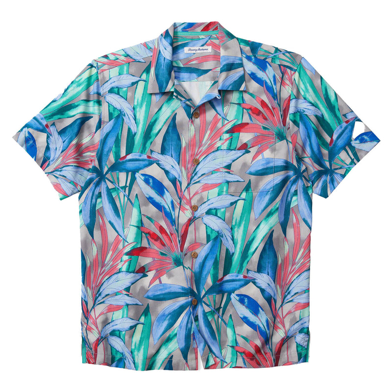 Tommy Bahama Frond Fest Camp Shirt - Grey Thunder