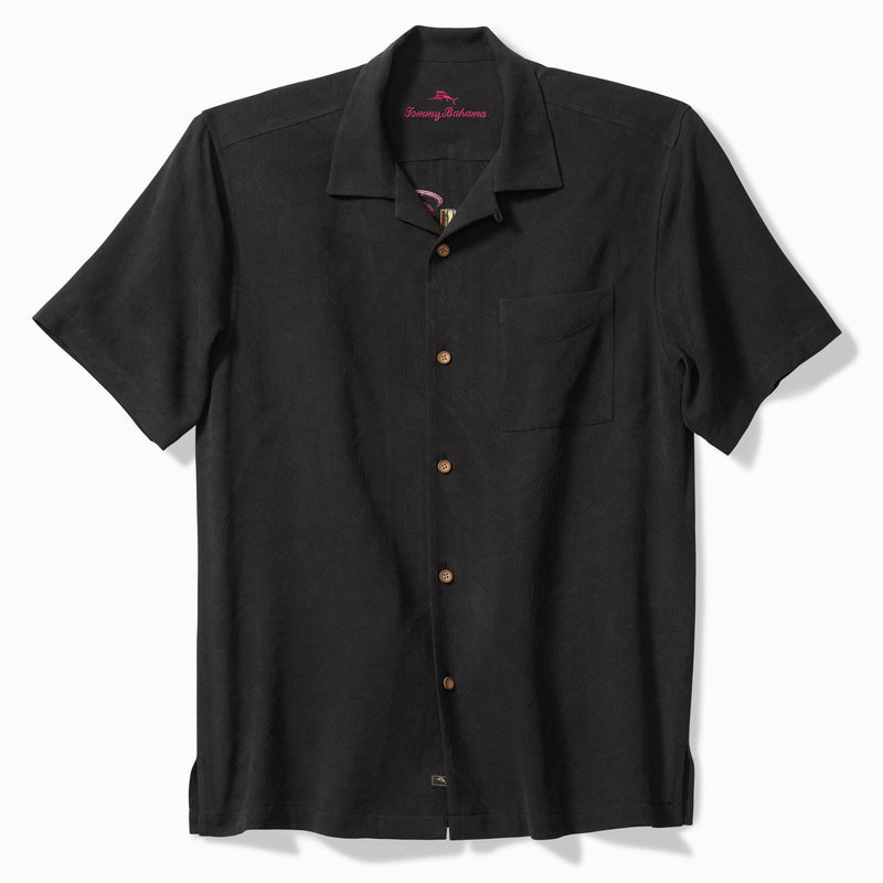 TBLV Tommy Bahama Mens Original Sample Sip Back And Relax Camp Shirt - Black