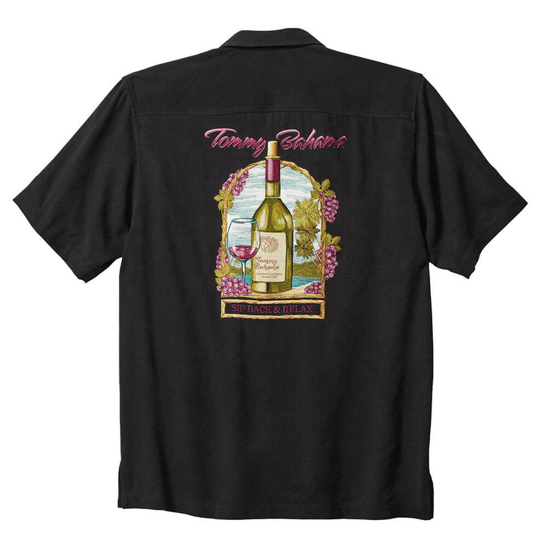 TBLV Tommy Bahama Mens Original Sample Sip Back And Relax Camp Shirt - Black