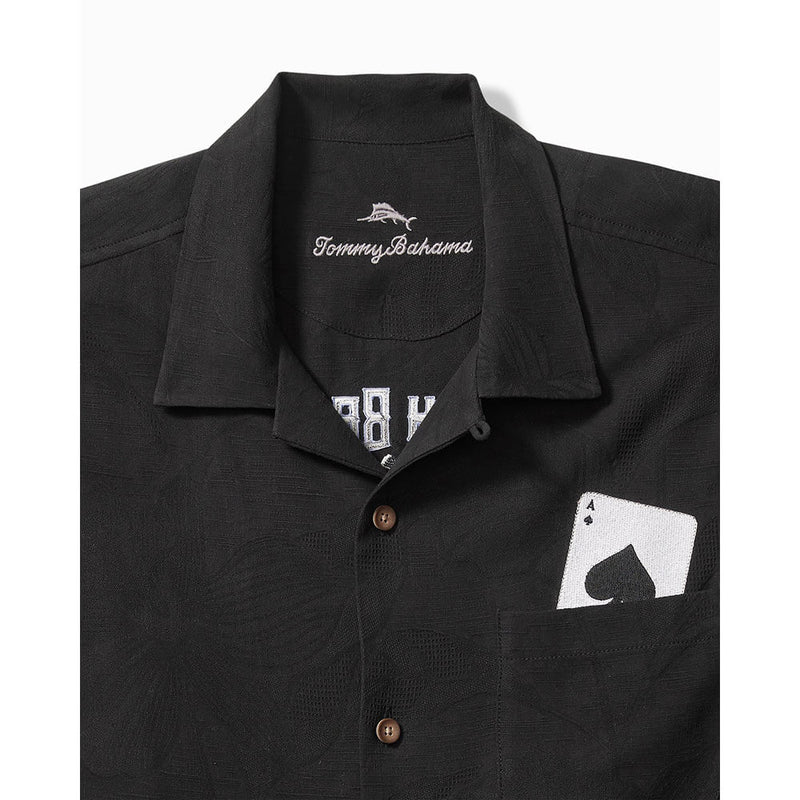 TBLV Tommy Bahama Mens Original Sample Drinking Doubles Camp Shirt - Black