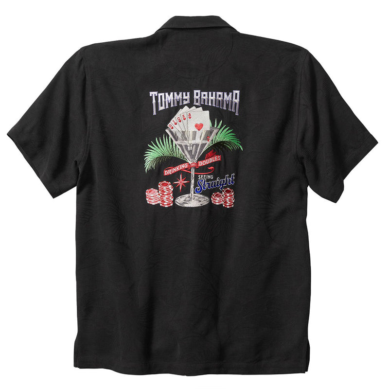 TBLV Tommy Bahama Mens Original Sample Drinking Doubles Camp Shirt - Black