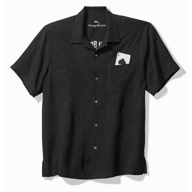 TBLV Tommy Bahama Mens Original Sample Drinking Doubles Camp Shirt - Black