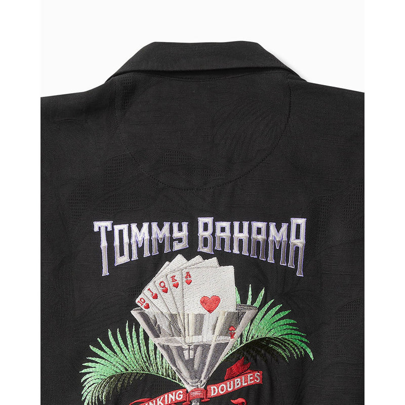 TBLV Tommy Bahama Mens Original Sample Drinking Doubles Camp Shirt - Black