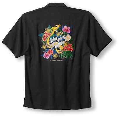 Tommy Bahama Lets Get It Poppin Camp Shirt - Black