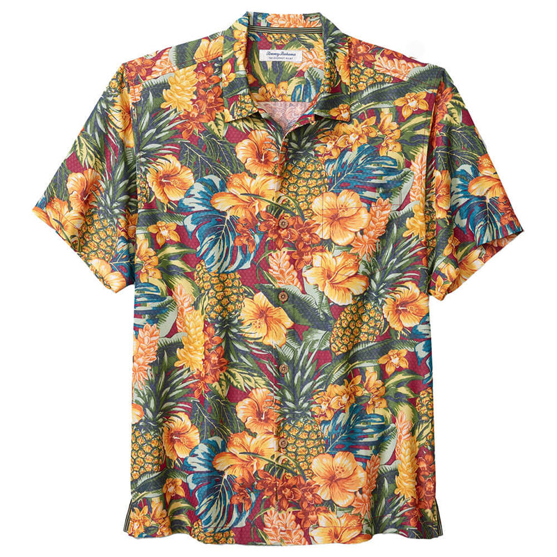 Tommy Bahama IslandZone Coconut Point Sunset Canopy Camp Shirt - Dark Sangria