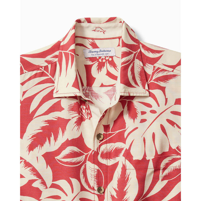 Tommy Bahama Veracruz Cay Lindavista Leaves Camp Shirt - Dark Havana