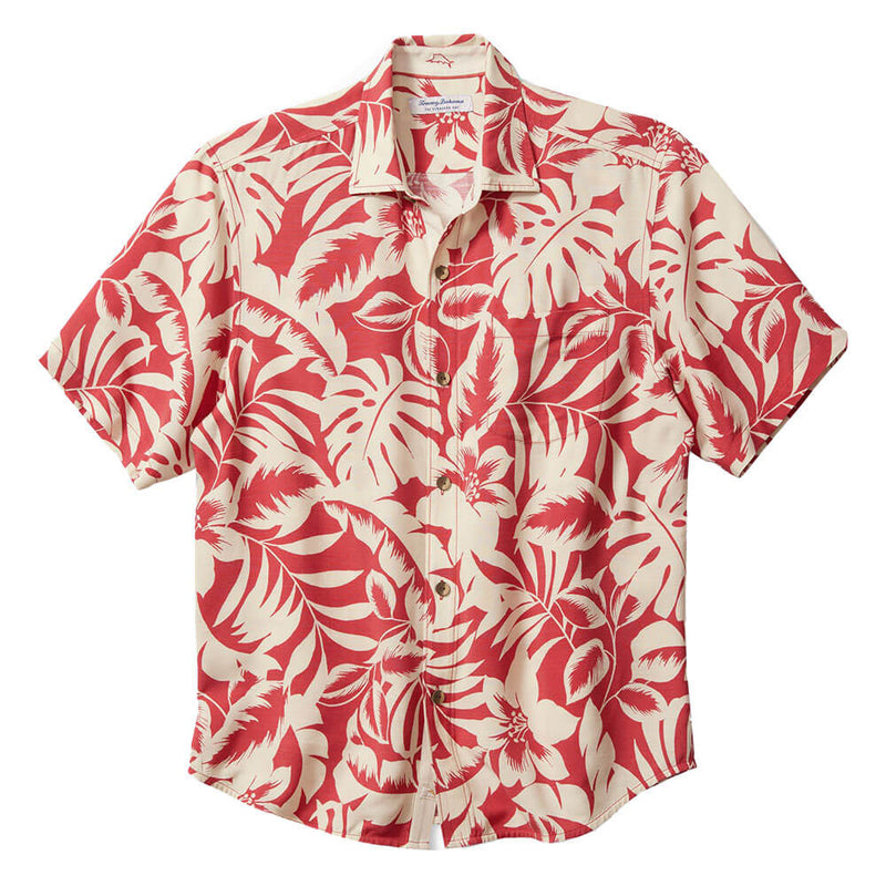 Tommy Bahama Veracruz Cay Lindavista Leaves Camp Shirt - Dark Havana