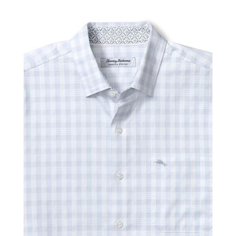 Tommy Bahama Men's IslandZone Sarasota Stretch Nuevo Check Sport Shirt - Fog Grey
