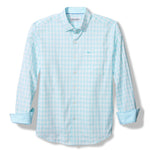 Tommy Bahama Men's IslandZone Sarasota Stretch Nuevo Check Sport Shirt - Aqua Mist