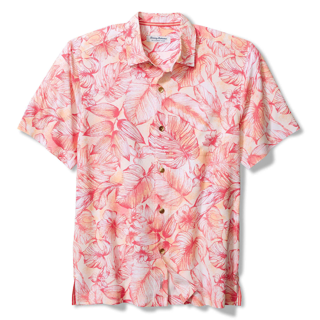 Chemise Columbia PFG Bahama II Homme Taille L | Manches Courtes, Rose, Pêche