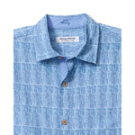 Tommy Bahama Men's IslandZone Coastal Ease Siena Geo Camp Shirt - Chambray Blue