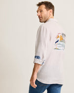 Tommy Bahama Men's Del Mar Island Linen Embroidered Sport Shirt - Natural