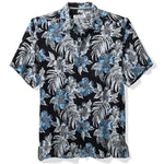 Tommy Bahama Men's Ravello Blooms Silk Camp Shirt - Matte Black