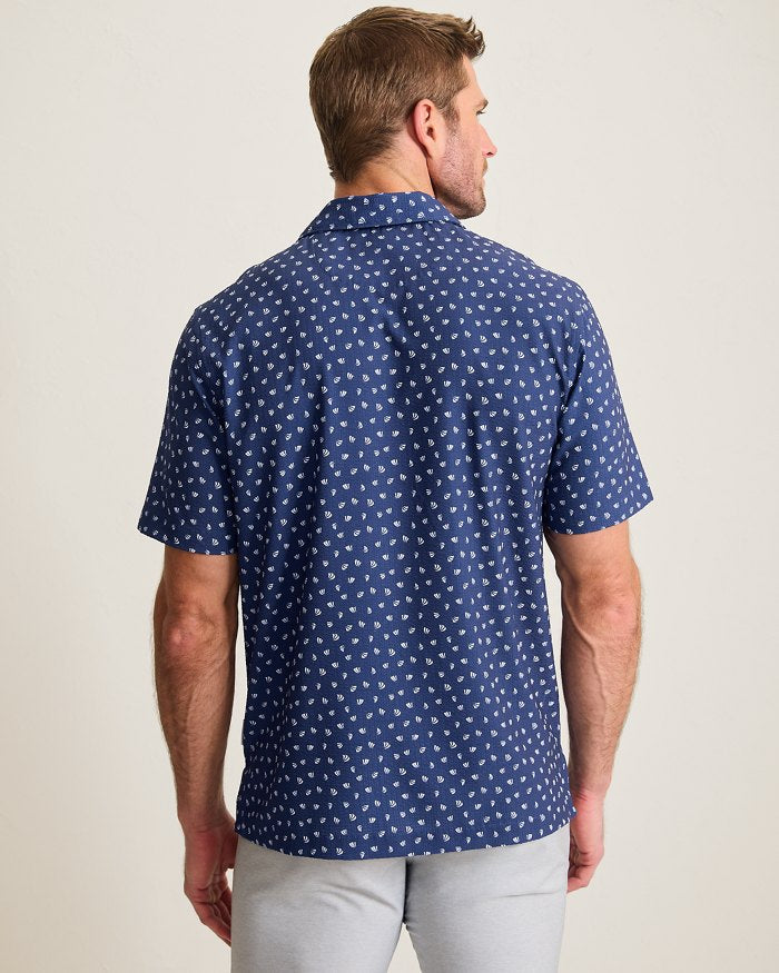 Tommy Bahama Men's IslandZone Bahama Coast Deco Palms Camp Shirt - Bering Blue