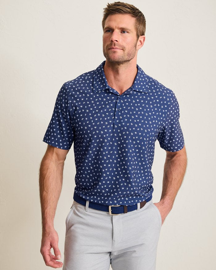 Tommy Bahama Men's IslandZone Bahama Coast Deco Palms Camp Shirt - Bering Blue