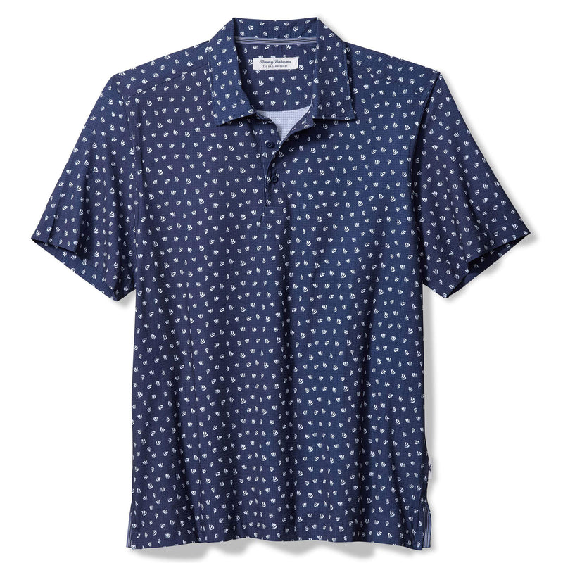Tommy Bahama Men's IslandZone Bahama Coast Deco Palms Camp Shirt - Bering Blue