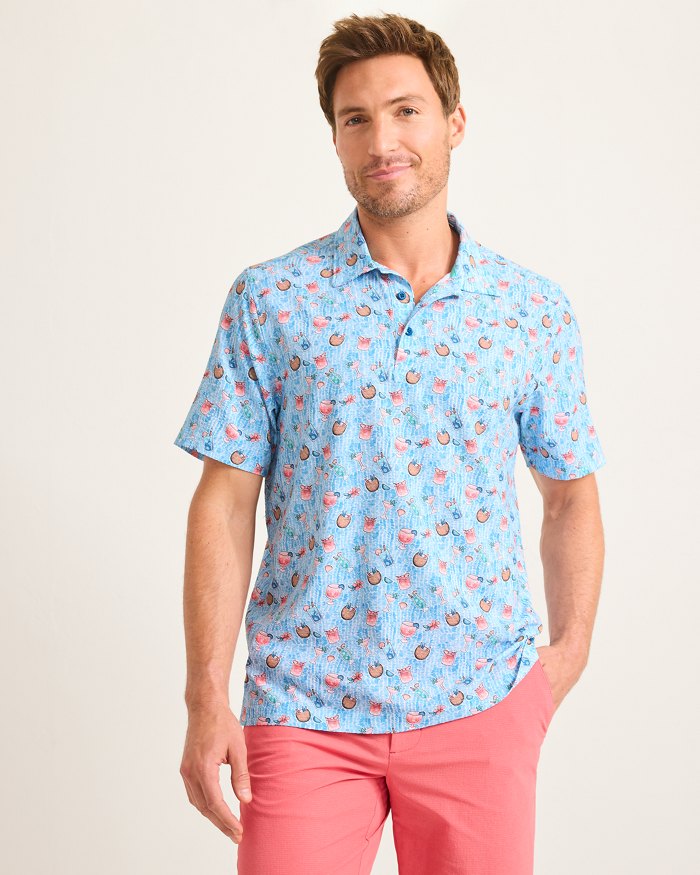 Tommy Bahama Men's Bahama Coast Coconut Cove Camp Shirt - Blue Whisper
