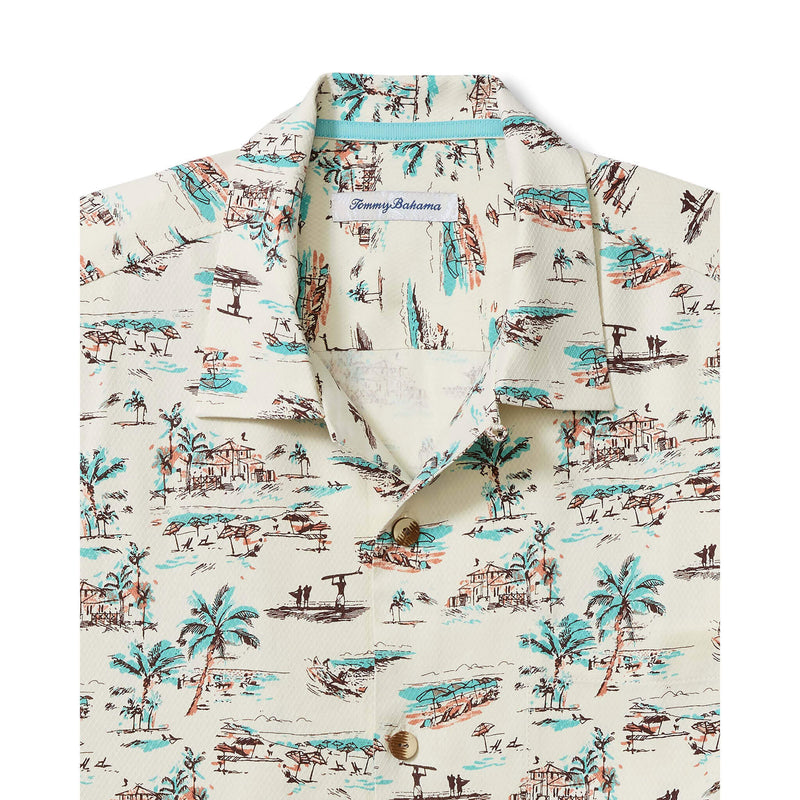 Tommy Bahama Men's Casablanco Silk Camp Shirt - Coconut Cream