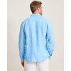 Tommy Bahama Men's Paradise Breezer Long Sleeve Linen Sport Shirt - Glass Bead Blue