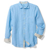 Tommy Bahama Men's Paradise Breezer Long Sleeve Linen Sport Shirt - Glass Bead Blue