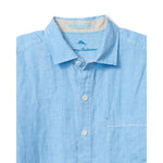 Tommy Bahama Men's Paradise Breezer Long Sleeve Linen Sport Shirt - Glass Bead Blue