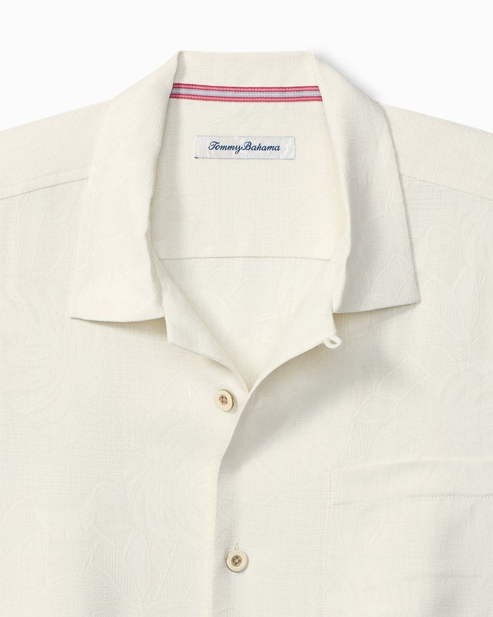 Tommy Bahama Men's Greco Palms Embroidered Silk Camp Shirt - Continental