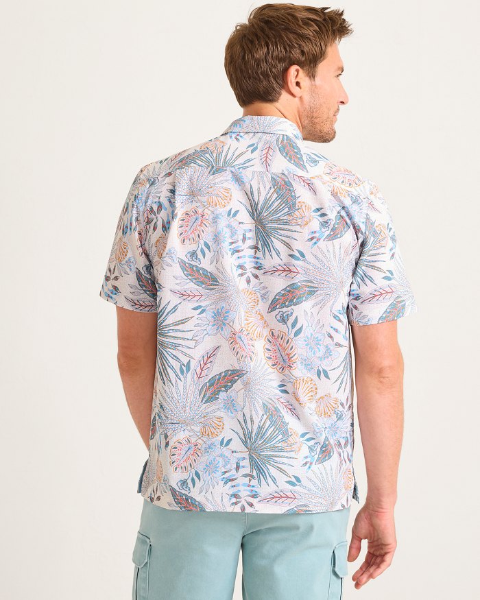 Tommy Bahama Men's IslandZone Bahama Coast Tropic Tango Camp Shirt - Bright White