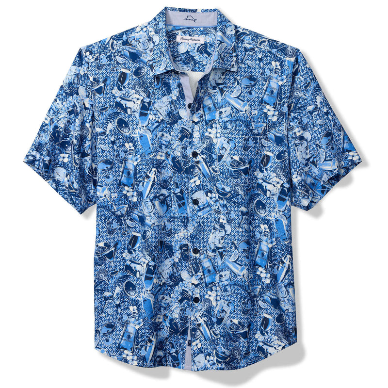 Tommy Bahama Men's Island Mixer Silk Camp Shirt - Mountain Bluebell
