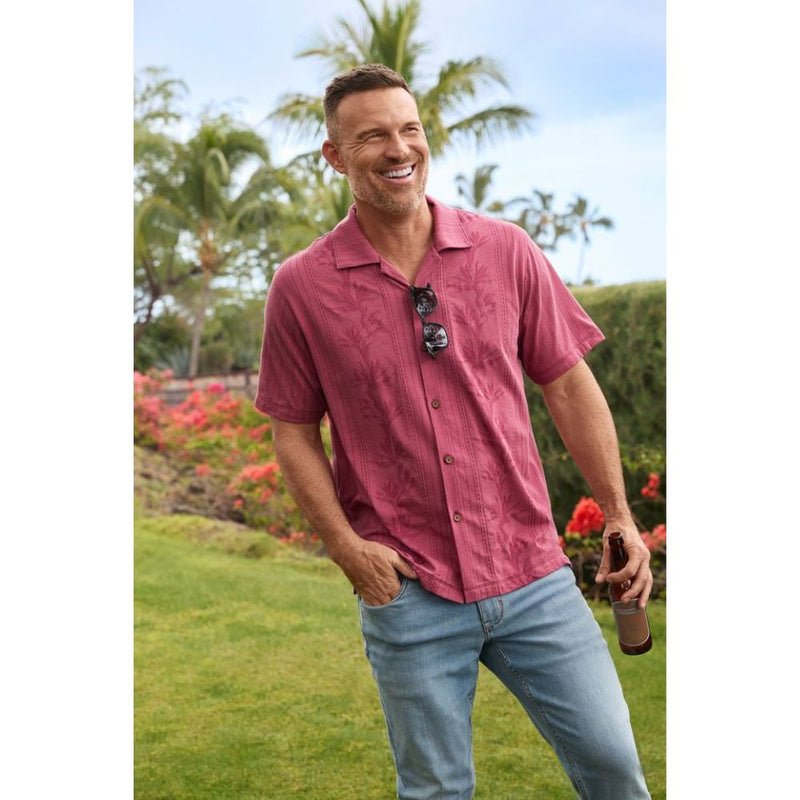 Tommy Bahama Men's Maui Border Silk Camp Shirt - Deep Havana