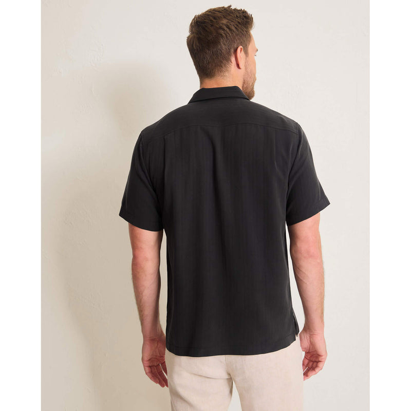 Tommy Bahama Men's Maui Border Silk Camp Shirt - Black