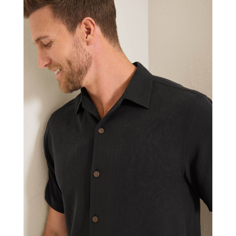 Tommy Bahama Men's Maui Border Silk Camp Shirt - Black