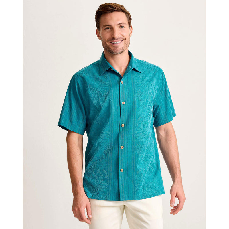 Tommy Bahama Men's Big & Tall Maui Border Silk Camp Shirt - Shipwreck