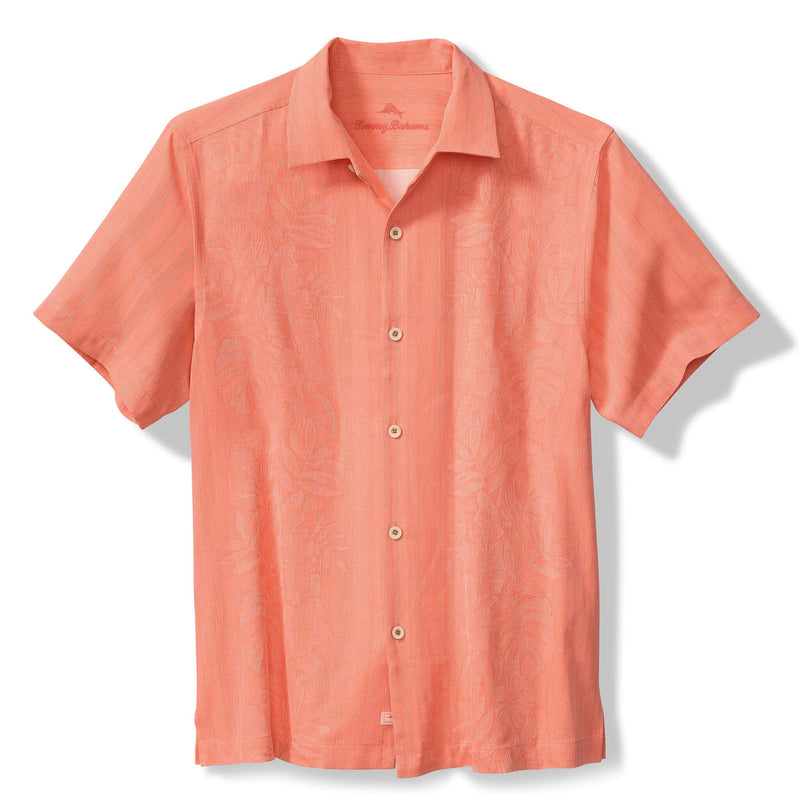Tommy Bahama Men's Maui Border Silk Camp Shirt - Bright Peach