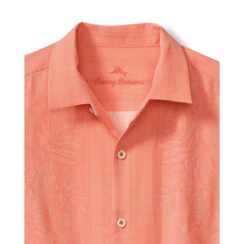 Tommy Bahama Men's Maui Border Silk Camp Shirt - Bright Peach